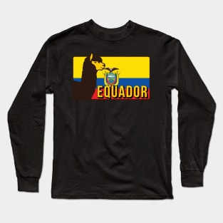 Ecuador Flag Alpaca Ecuadorian Quito South America Andes Condor Long Sleeve T-Shirt